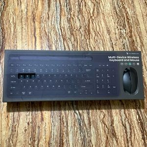 Multi-Device Wireless Keyboard and Mouse Compatible with iOS Android Mac Windows
